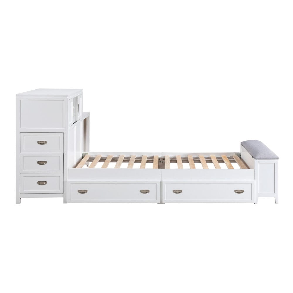 Homelegance  - Sloane Twin Bookcase Platform Bed W/ Hidden Desk, Stool and Storage Bench in Smoke gray - B2024WHBC-1x  view 8
