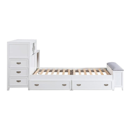 Homelegance  - Sloane Twin Bookcase Platform Bed W/ Hidden Desk, Stool and Storage Bench in Smoke gray - B2024WHBC-1x  view 8
