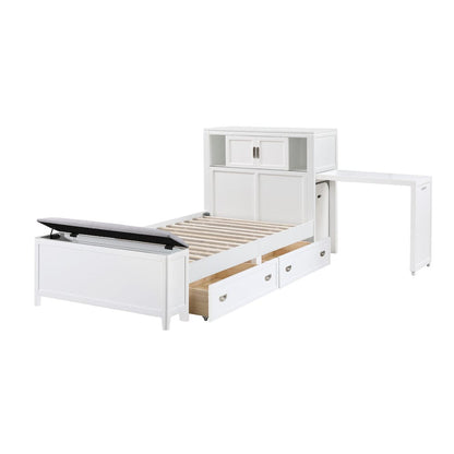Homelegance  - Sloane Twin Bookcase Platform Bed W/ Hidden Desk, Stool and Storage Bench in Smoke gray - B2024WHBC-1x  view 9