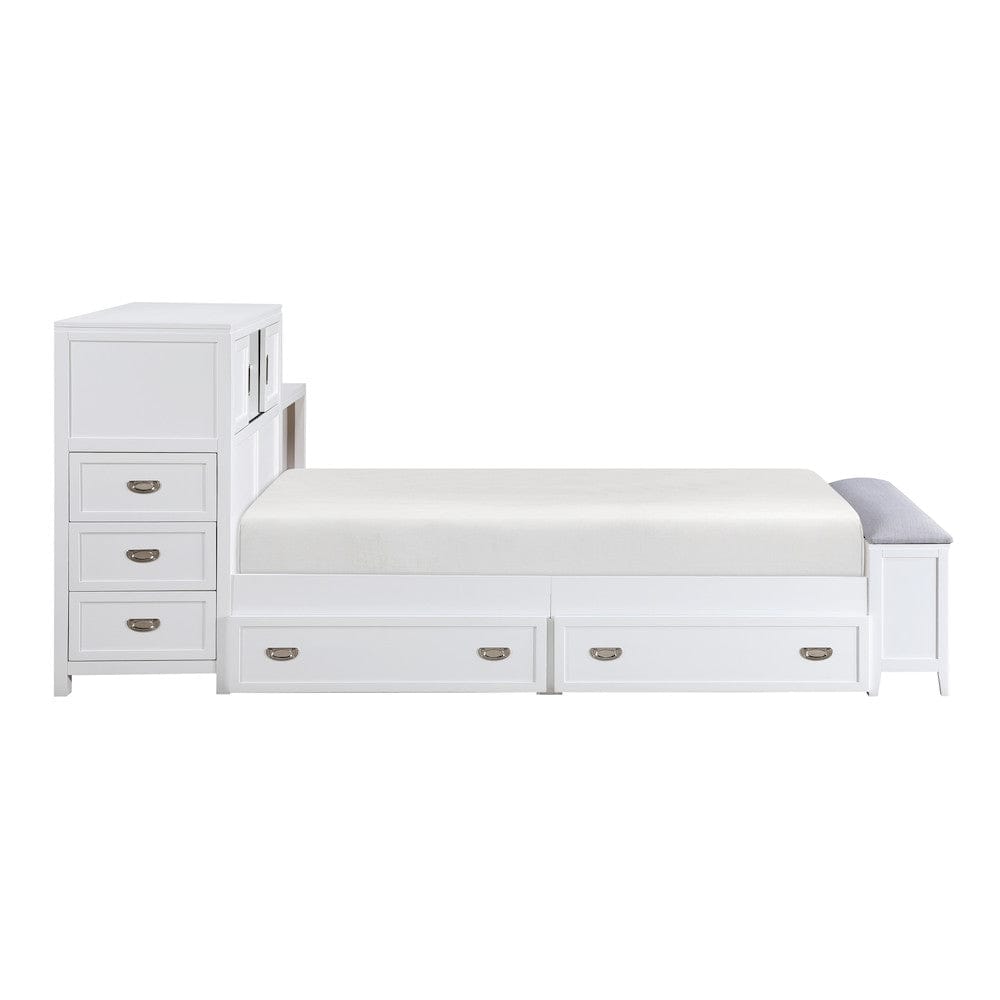 Homelegance  - Sloane Twin Bookcase Platform Bed W/ Hidden Desk, Stool and Storage Bench in Smoke gray - B2024WHBC-1x  view 10