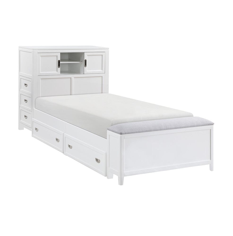 Homelegance  - Sloane Twin Bookcase Platform Bed W/ Hidden Desk, Stool and Storage Bench in Smoke gray - B2024WHBC-1x  view 11