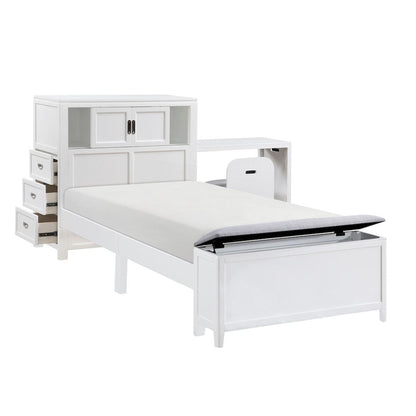 Homelegance  - Sloane Twin Bookcase Platform Bed W/ Hidden Desk, Stool and Storage Bench in Smoke gray - B2024WHBC-1x  view 12