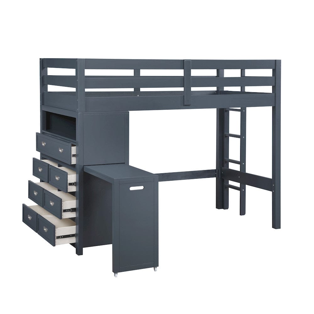 Homelegance  - Sloane Twin/Full Loft Bunk Bed W/ Chest and Hidden Desk - B2024BULTF-1x  view 8