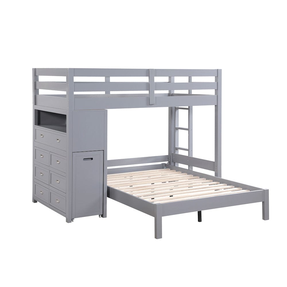 Homelegance  - Sloane Twin/Full Loft Bunk Bed W/ Chest and Hidden Desk - B2024GYLTF-1x  view 8