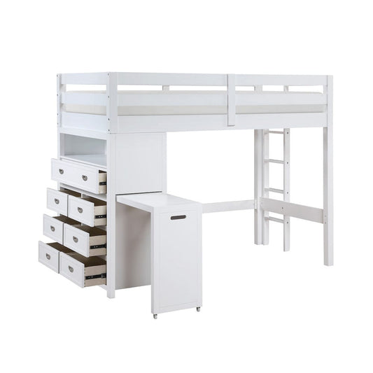 Homelegance  - Sloane Twin/Full Loft Bunk Bed W/ Chest and Hidden Desk - B2024WHLTF-1x  view 1