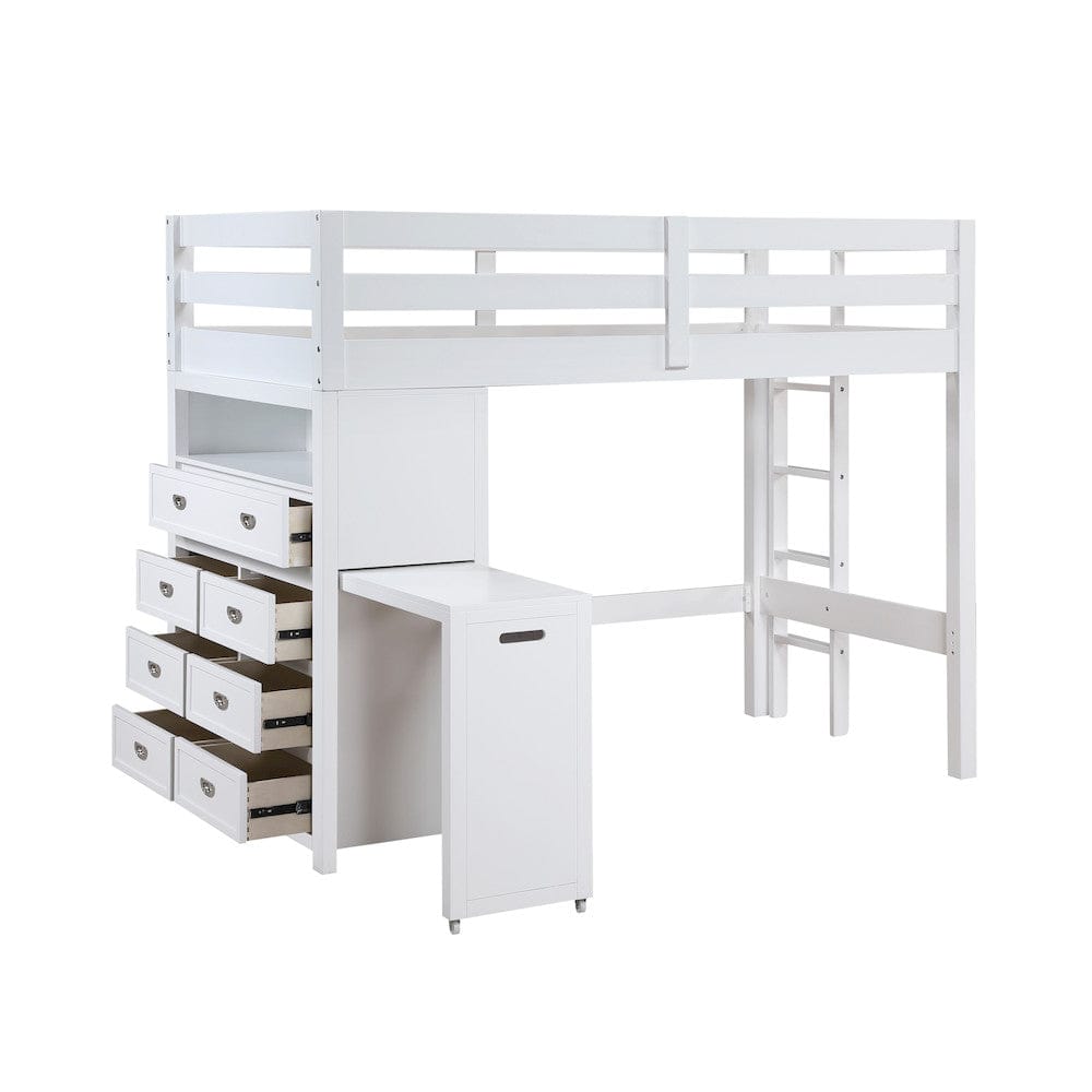 Homelegance  - Sloane Twin/Full Loft Bunk Bed W/ Chest and Hidden Desk - B2024WHLTF-1x  view 2