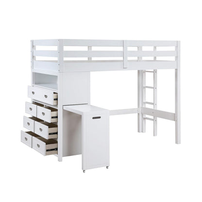 Homelegance  - Sloane Twin/Full Loft Bunk Bed W/ Chest and Hidden Desk - B2024WHLTF-1x  view 2
