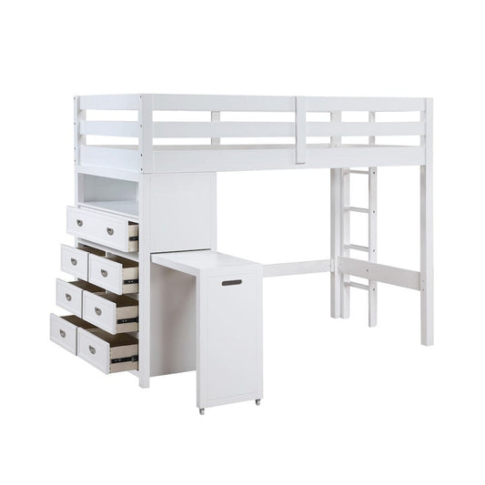 Homelegance  - Sloane Twin/Full Loft Bunk Bed W/ Chest and Hidden Desk - B2024WHLTF-1x  view 2
