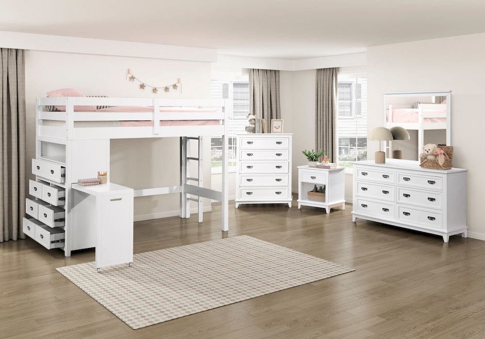 Homelegance  - Sloane Twin/Full Loft Bunk Bed W/ Chest and Hidden Desk - B2024WHLTF-1x  view 12