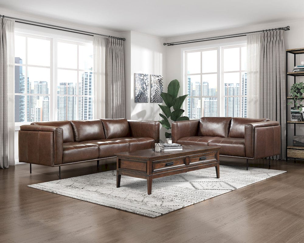 Homelegance  - Soren Sofa in Brown - 9280BR-3  view 2