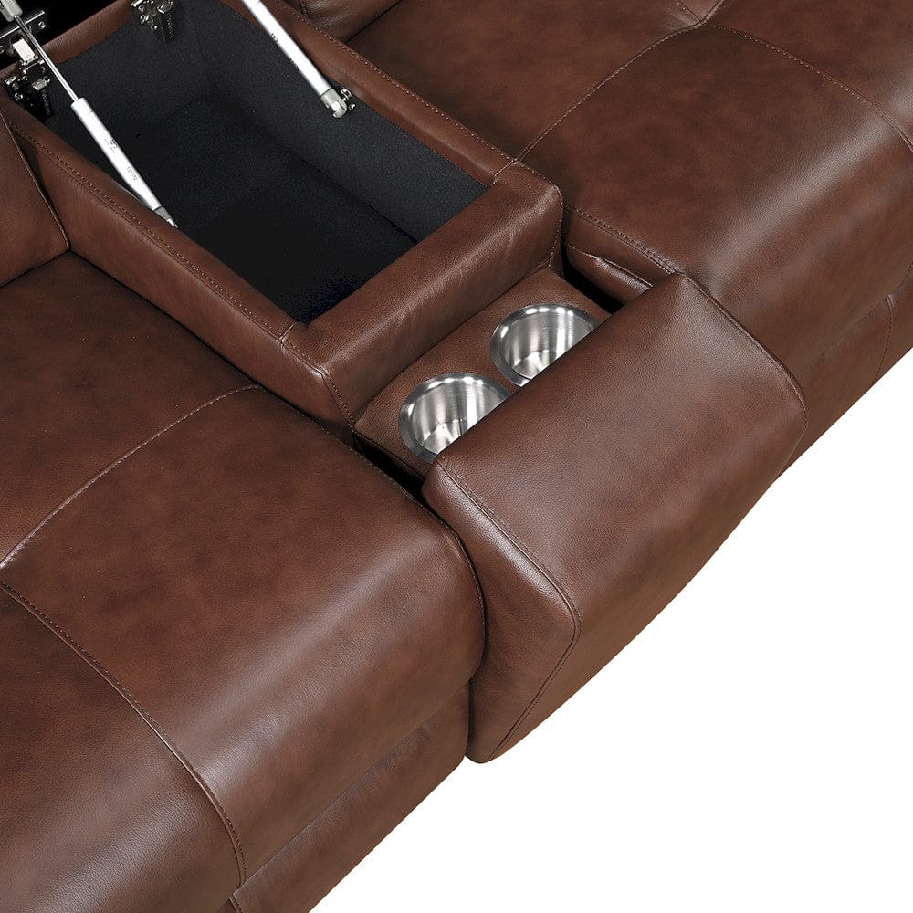 Homelegance  - Sutton 6-Piece Modular Power Reclining Sectional W/ Power Headrests and Charging Ports in Brown - 9790BRWx6LRRRPWH  view 6