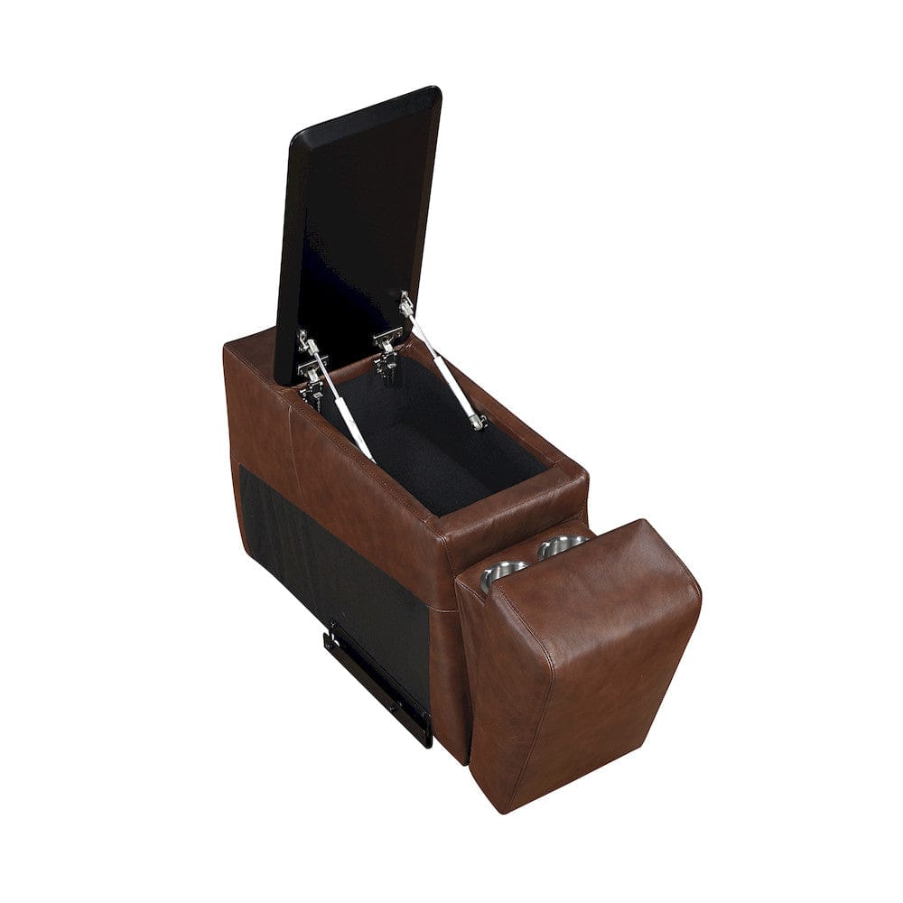 Homelegance  - Sutton Power Double Reclining Love Seat W/ Center Console, Power Headrest and Charging Ports in Brown - 9790BRW-2CNPWHx  view 6