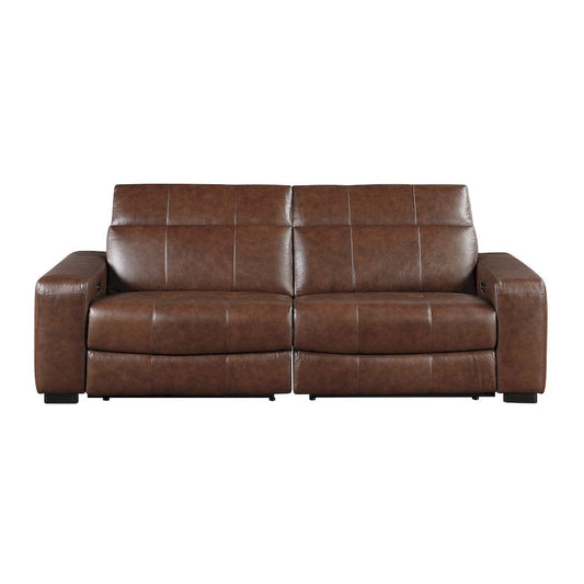 Homelegance  - Sutton Power Double Reclining Love Seat W/ Power Headrests and Charging Ports in Brown - 9790BRW-2PWHx  view 1