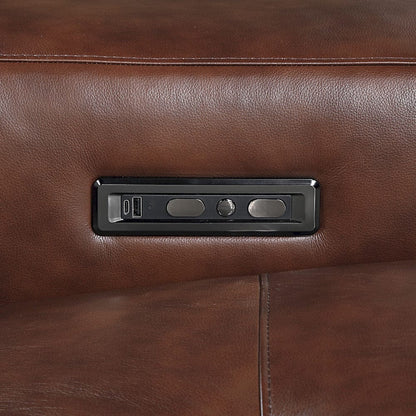 Homelegance  - Sutton Power Double Reclining Love Seat W/ Power Headrests and Charging Ports in Brown - 9790BRW-2PWHx  view 6