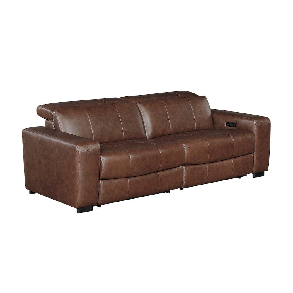 Homelegance  - Sutton Power Double Reclining Love Seat W/ Power Headrests and Charging Ports in Brown - 9790BRW-2PWHx  view 9