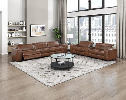 Homelegance  - Sutton Power Double Reclining Sofa W/ Power Headrests and Charging Ports in Brown - 9790BRW-3PWHx  view 3