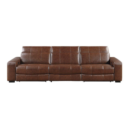 Homelegance  - Sutton Power Double Reclining Sofa W/ Power Headrests and Charging Ports in Brown - 9790BRW-3PWHx  view 8