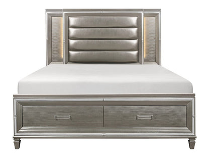 Homelegance  - Tamsin California King Platform Bed W/ Footboard Storage, LED Lighting in Silver - 1616K-1CKx  view 3