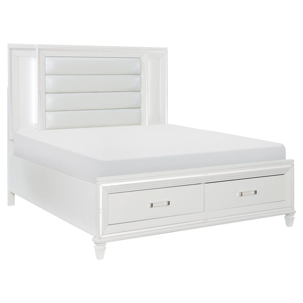 Homelegance  - Tamsin California King Platform Bed W/ LED Lighting and Footboard Storage in White - 1616WK-1CKx  view 1