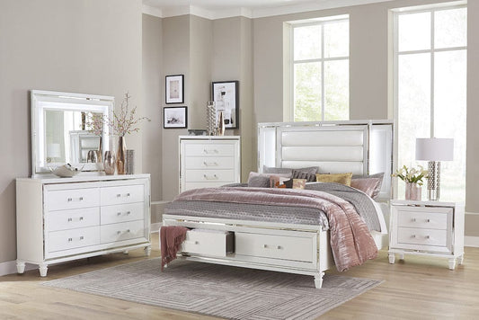 Homelegance  - Tamsin California King Platform Bed W/ LED Lighting and Footboard Storage in White - 1616WK-1CKx  view 2