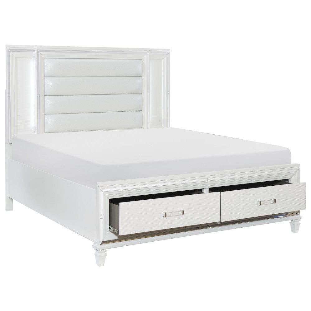 Homelegance  - Tamsin California King Platform Bed W/ LED Lighting and Footboard Storage in White - 1616WK-1CKx  view 4
