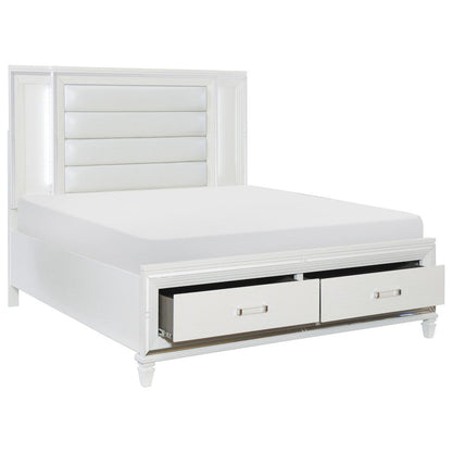 Homelegance  - Tamsin Eastern King Platform Bed W/ LED Lighting and Footboard Storage in White - 1616WK-1EKx  view 3