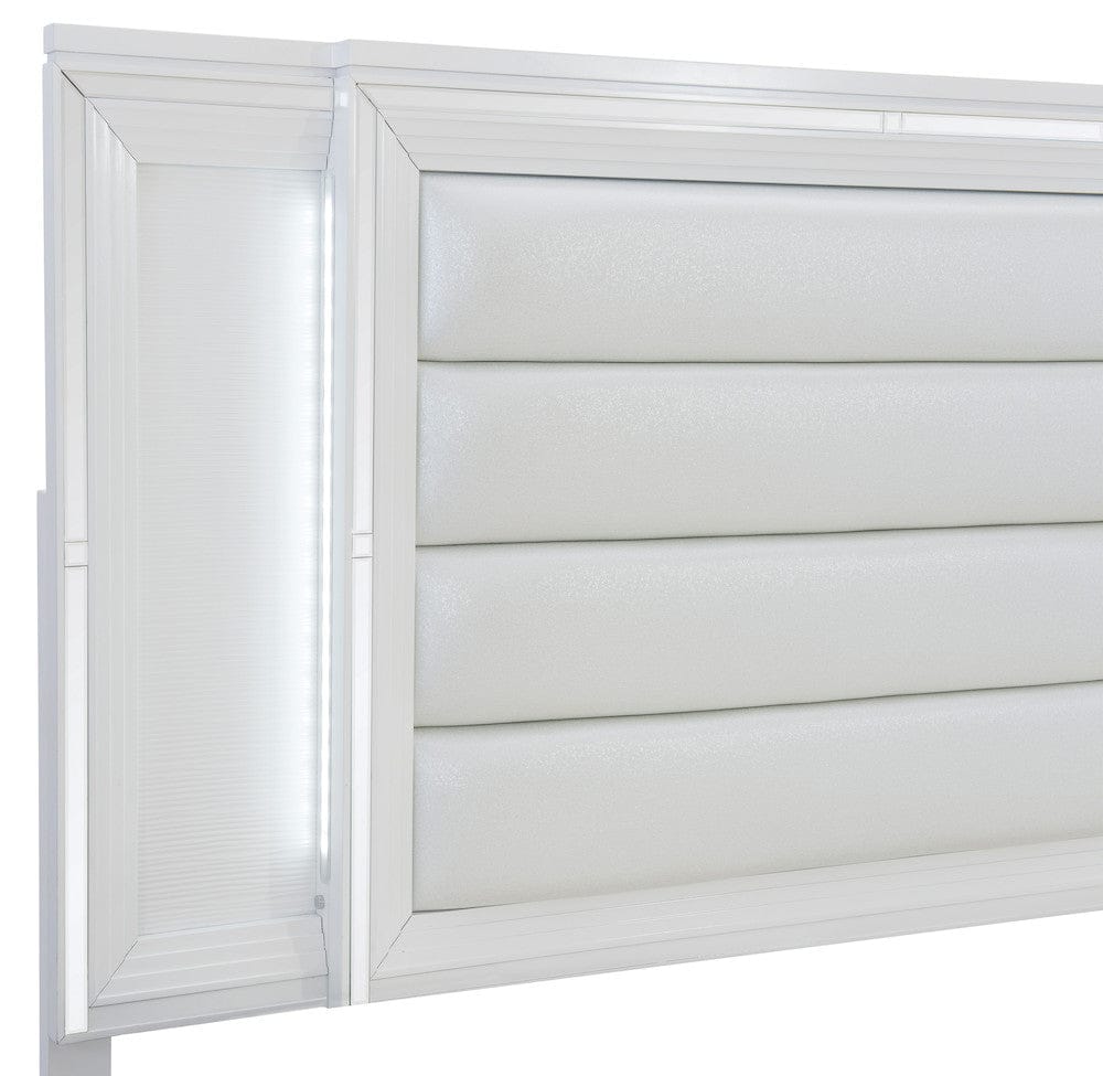 Homelegance  - Tamsin Eastern King Platform Bed W/ LED Lighting and Footboard Storage in White - 1616WK-1EKx  view 5
