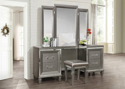 Homelegance  - Tamsin Vanity Stool in Silver - 1616-14  view 3