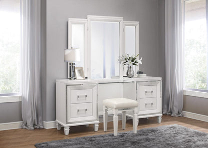 Homelegance  - Tamsin Vanity Stool in White - 1616W-14  view 3