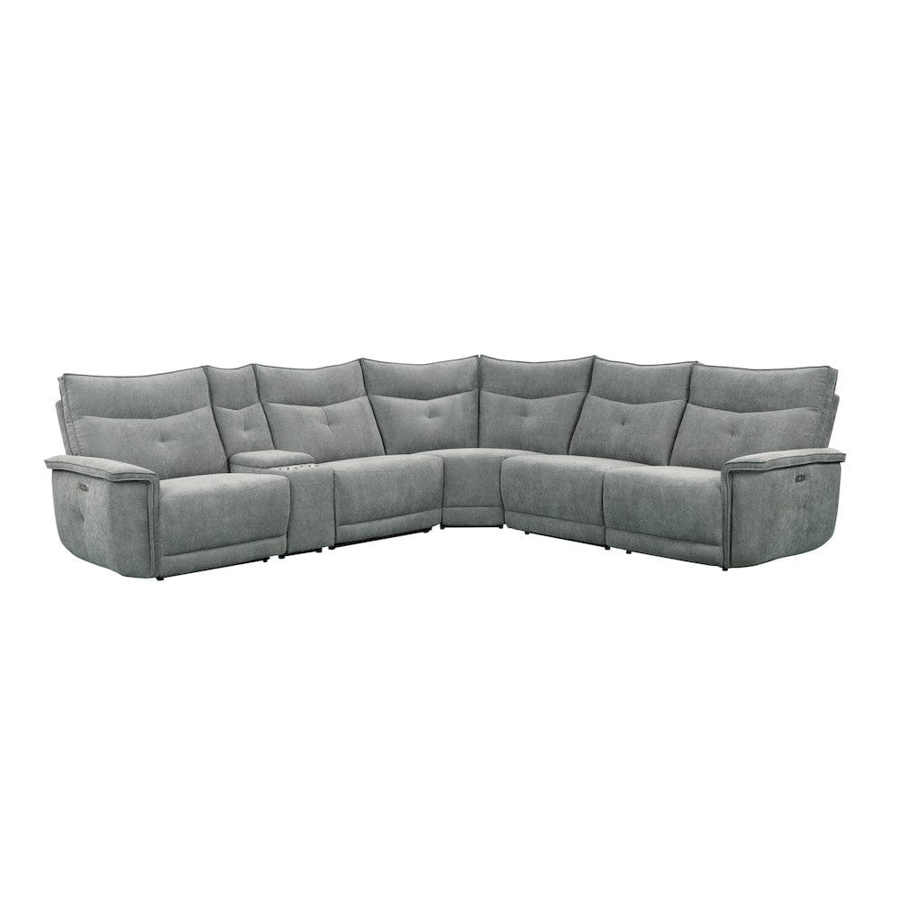 Homelegance  - Tesoro 6-Piece Modular Power Reclining Sectional W/ Power Headrests and USB Ports in Dark gray - 9509DGx6LRRRPWH  view 6