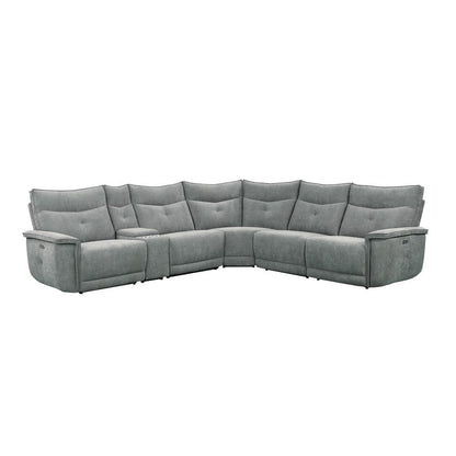 Homelegance  - Tesoro 6-Piece Modular Power Reclining Sectional W/ Power Headrests and USB Ports in Dark gray - 9509DGx6LRRRPWH  view 6