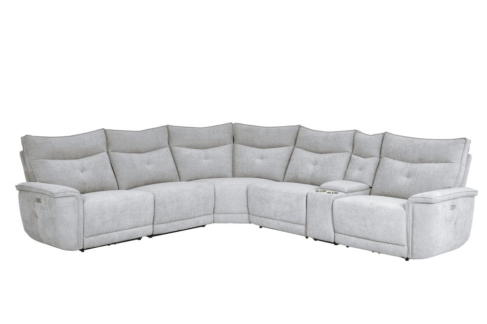 Homelegance  - Tesoro 6-Piece Modular Power Reclining Sectional W/ Power Headrests and USB Ports in Mist gray - 9509MGYx6LRRRPWH  view 1