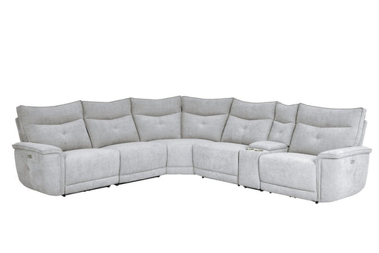 Homelegance  - Tesoro 6-Piece Modular Power Reclining Sectional W/ Power Headrests and USB Ports in Mist gray - 9509MGYx6LRRRPWH  view 1