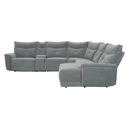 Homelegance  - Tesoro 6-Piece Modular Power Reclining Sectional W/ Power Headrests, Right Chaise and USB Ports in Dark gray - 9509DGx6LRPWH5R  view 2