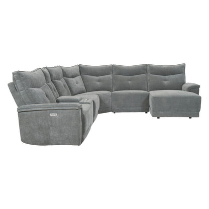 Homelegance  - Tesoro 6-Piece Modular Power Reclining Sectional W/ Power Headrests, Right Chaise and USB Ports in Dark gray - 9509DGx6LRPWH5R  view 3