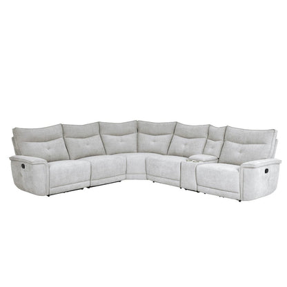 Homelegance  - Tesoro 6-Piece Modular Reclining Sectional in Mist gray - 9509MGYx6LRRR  view 5