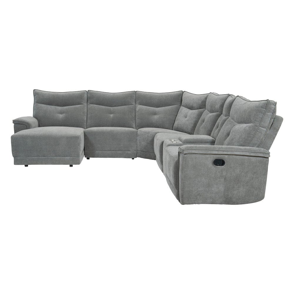 Homelegance  - Tesoro 6-Piece Modular Reclining Sectional W/ Left Chaise in Dark gray - 9509DGx65LRR  view 1