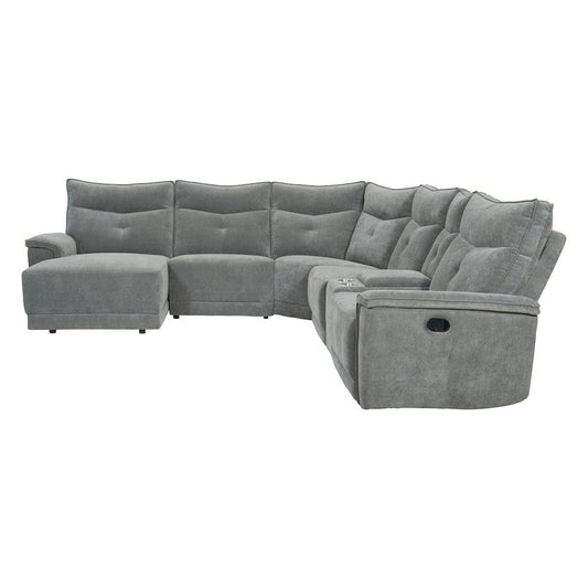 Homelegance  - Tesoro 6-Piece Modular Reclining Sectional W/ Left Chaise in Dark gray - 9509DGx65LRR  view 1