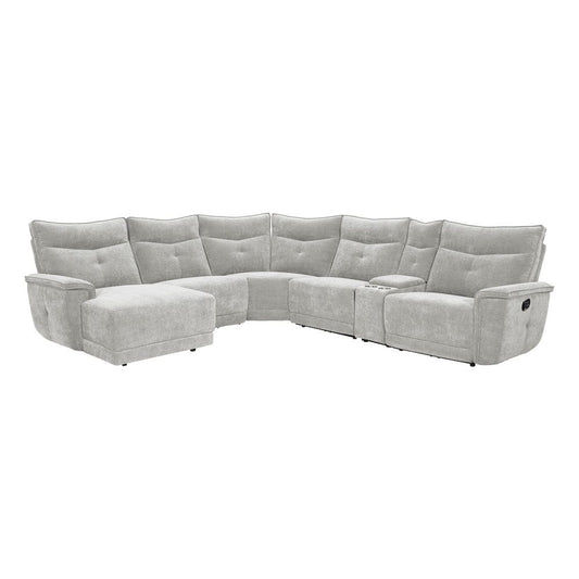 Homelegance  - Tesoro 6-Piece Modular Reclining Sectional W/ Left Chaise in Mist gray - 9509MGYx65LRR  view 1