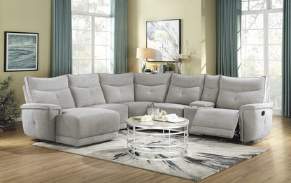 Homelegance  - Tesoro 6-Piece Modular Reclining Sectional W/ Left Chaise in Mist gray - 9509MGYx65LRR  view 2