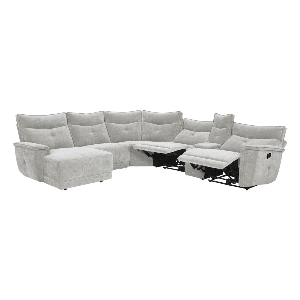 Homelegance  - Tesoro 6-Piece Modular Reclining Sectional W/ Left Chaise in Mist gray - 9509MGYx65LRR  view 6