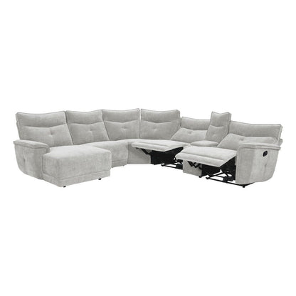 Homelegance  - Tesoro 6-Piece Modular Reclining Sectional W/ Left Chaise in Mist gray - 9509MGYx65LRR  view 6