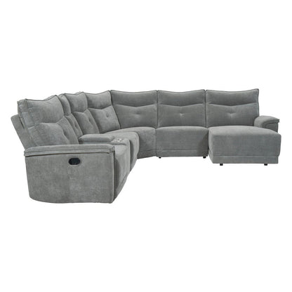 Homelegance  - Tesoro 6-Piece Modular Reclining Sectional W/ Right Chaise in Dark gray - 9509DGx6LR5R  view 1