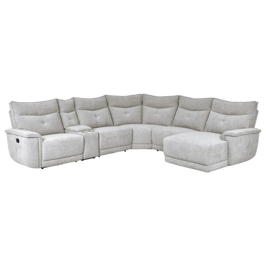 Homelegance  - Tesoro 6-Piece Modular Reclining Sectional W/ Right Chaise in Mist gray - 9509MGYx6LR5R  view 1