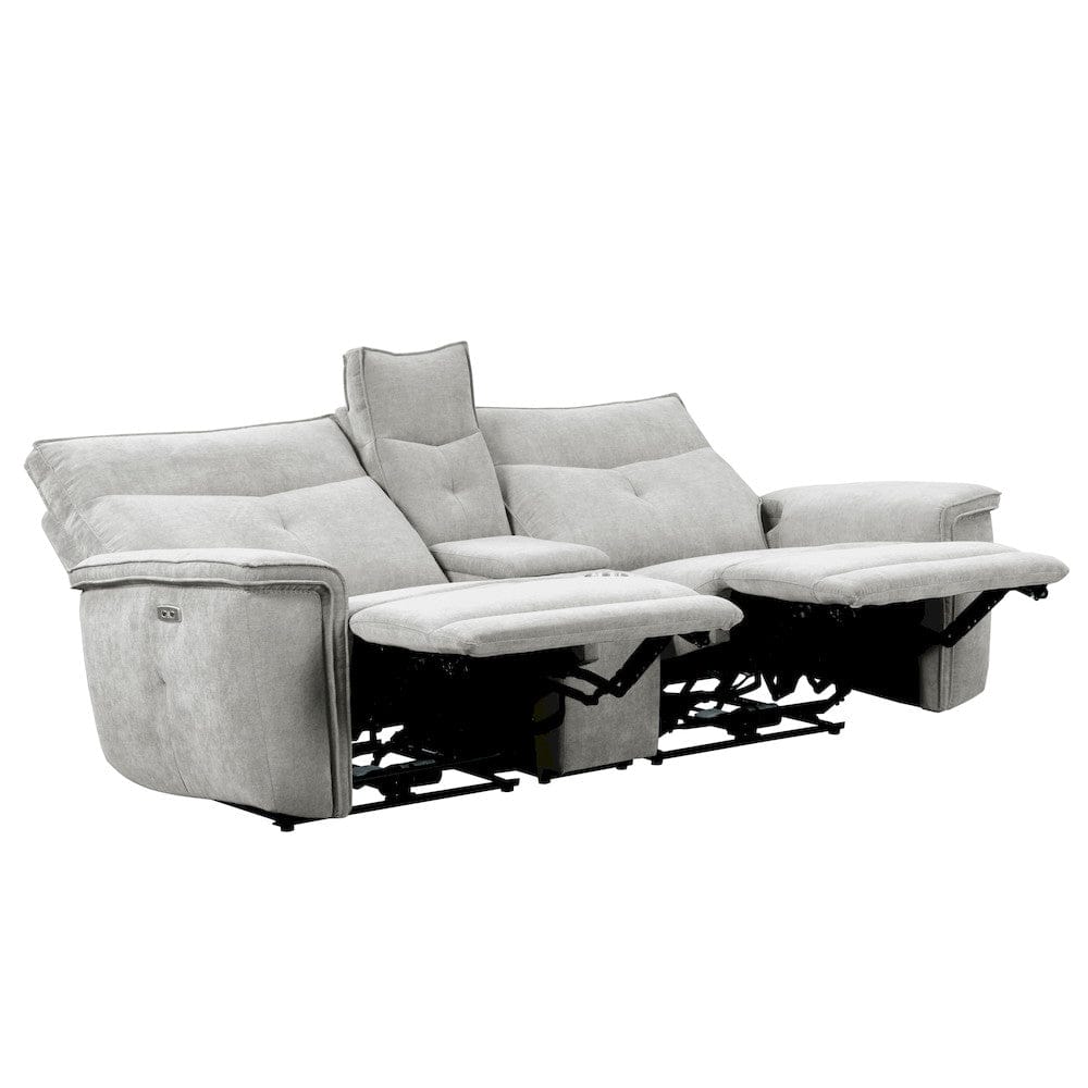 Homelegance  - Tesoro Power Double Reclining Love Seat W/ Center Console and Power Headrests in Mist gray - 9509MGY-2CNPWHx  view 2