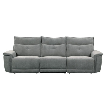 Homelegance  - Tesoro Power Double Reclining Sofa W/ Power Headrests and USB Ports in Dark gray - 9509DG-3PWHx  view 1