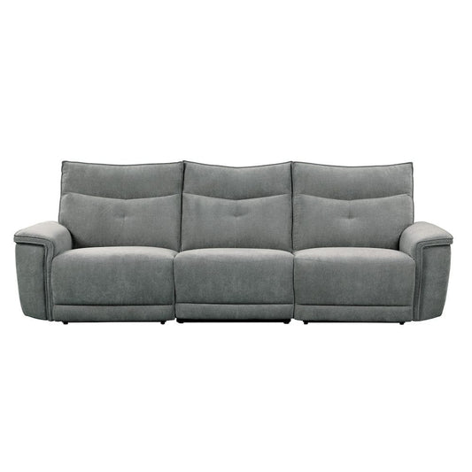 Homelegance  - Tesoro Power Double Reclining Sofa W/ Power Headrests and USB Ports in Dark gray - 9509DG-3PWHx  view 1
