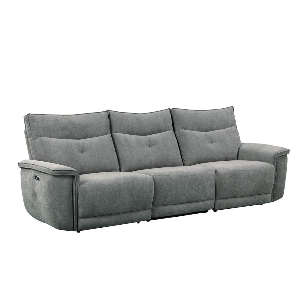 Homelegance  - Tesoro Power Double Reclining Sofa W/ Power Headrests and USB Ports in Dark gray - 9509DG-3PWHx  view 7