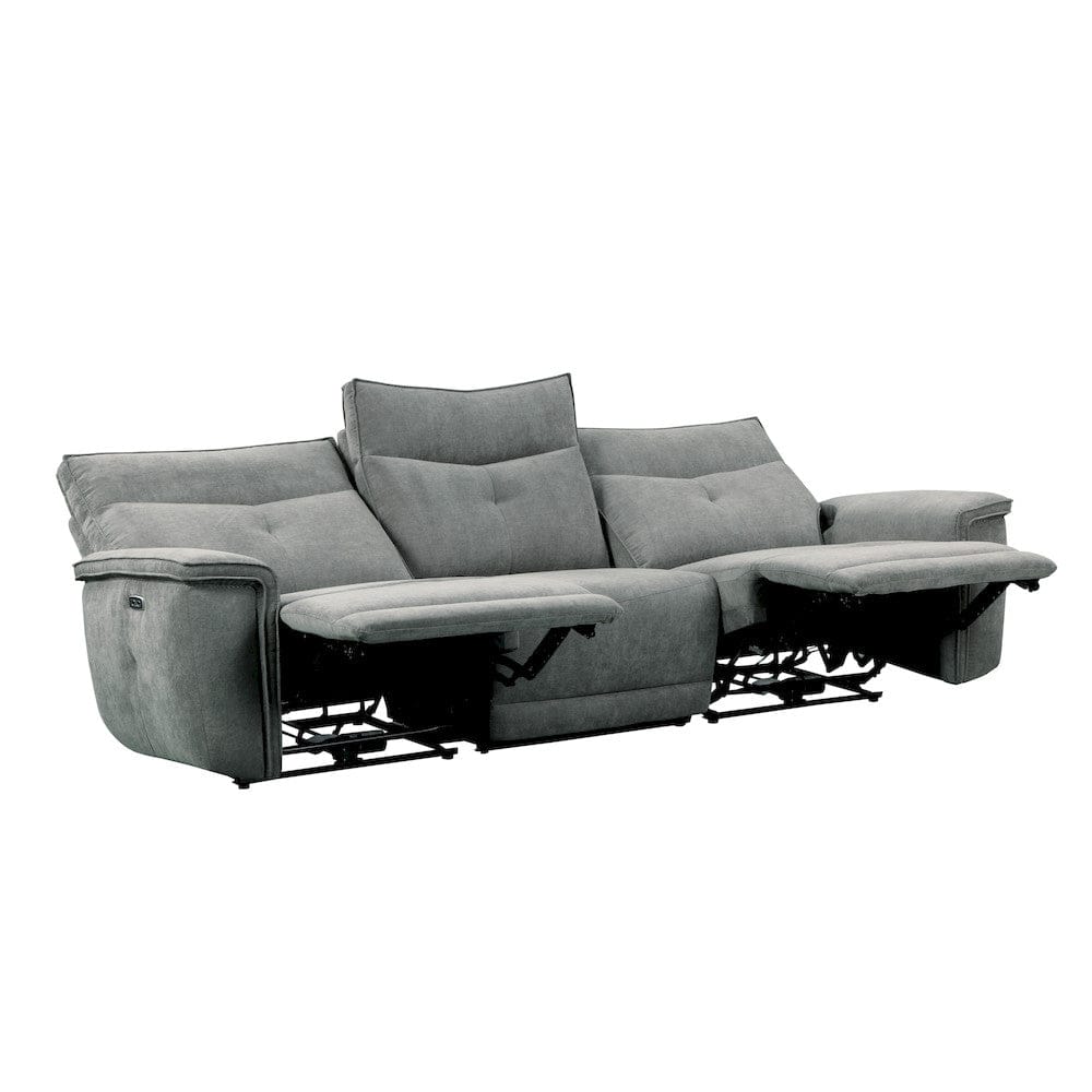 Homelegance  - Tesoro Power Double Reclining Sofa W/ Power Headrests and USB Ports in Dark gray - 9509DG-3PWHx  view 8