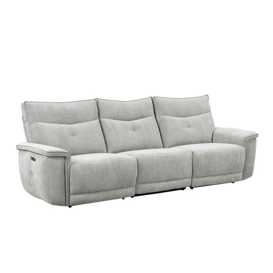 Homelegance  - Tesoro Power Double Reclining Sofa W/ Power Headrests in Mist gray - 9509MGY-3PWHx  view 1